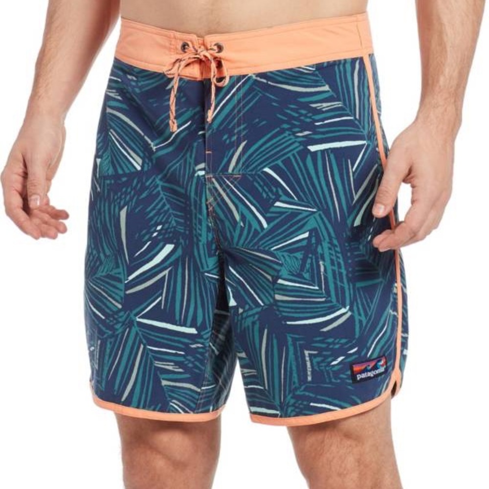 Patagonia Swim Trunks Scallop Hem Stretch Wavefarer Boardshort Size 38